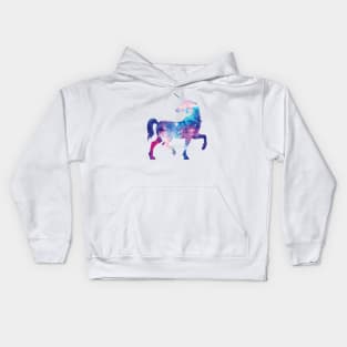 Cosmic watercolor unicorn Kids Hoodie